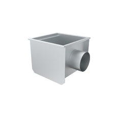 Rectangular trap 380x380 with horizontal outlet 160 mm